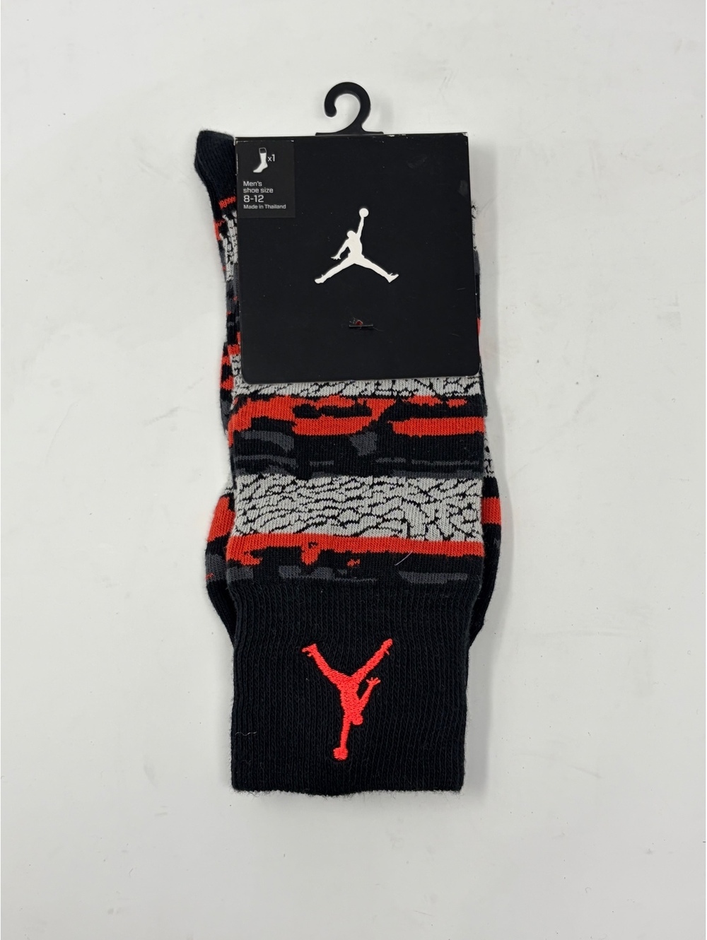 Jordan Men's Crew Socks Black and Red Size 8-12